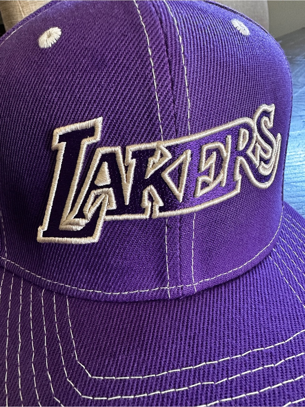 Mitchell & Ness Los Angeles Lakers Purple and White Snapback Hat